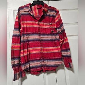 Striped Red Vans Long Sleeve Flannel
